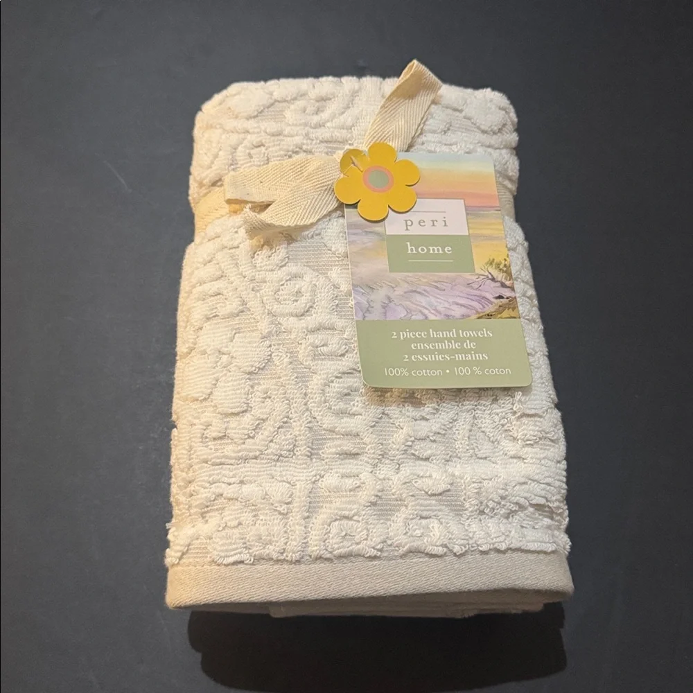 6pc PERI HOME Scroll Pattern 100% Cotton Bath Towel Set - Linen - Bryce